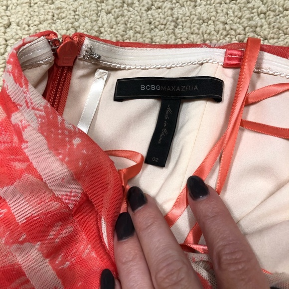 BCBG strapless gorgeous coral and nude gown - Picture 4 of 5